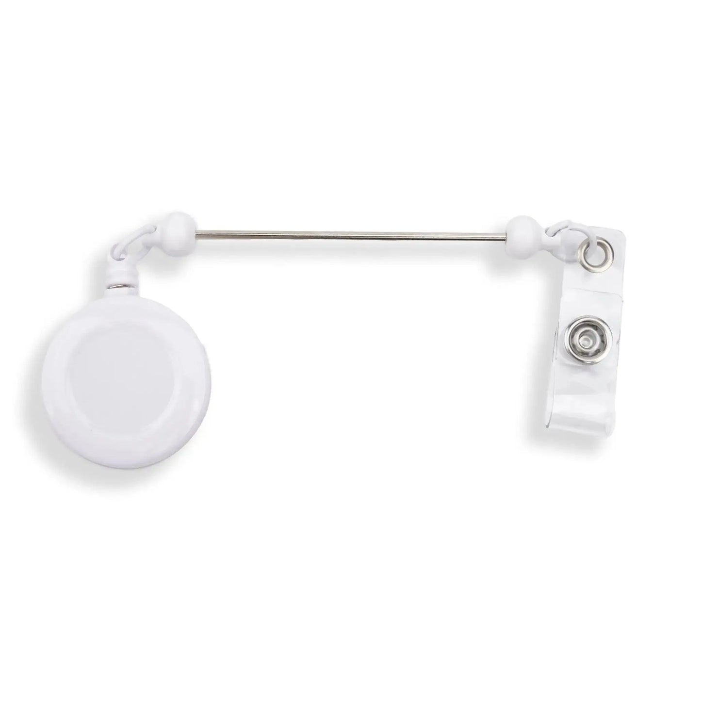 Master Maker Crafts -  Barbell Bead Holder Badge Reel - White