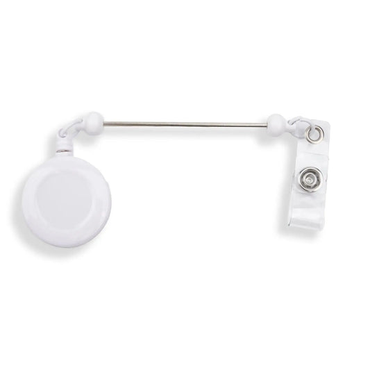 Master Maker Crafts -  Barbell Bead Holder Badge Reel - White