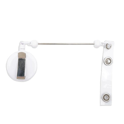 Master Maker Crafts -  Barbell Bead Holder Badge Reel - White