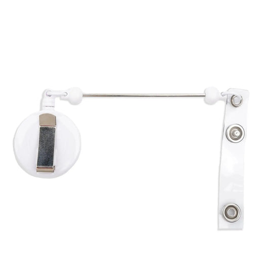 Master Maker Crafts -  Barbell Bead Holder Badge Reel - White