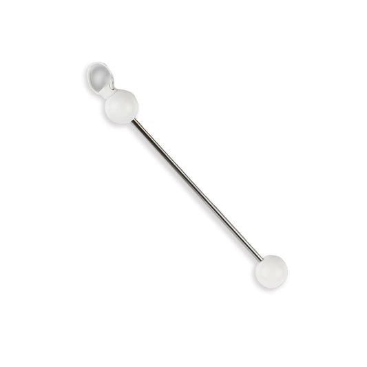 Master Maker Crafts -  Barbell Bead Holder Keychain - White