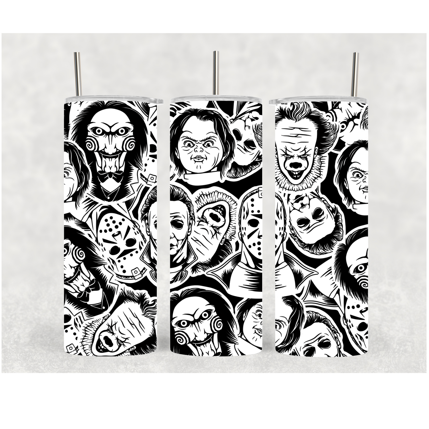20oz Black & White Horror