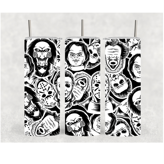 20oz Black & White Horror