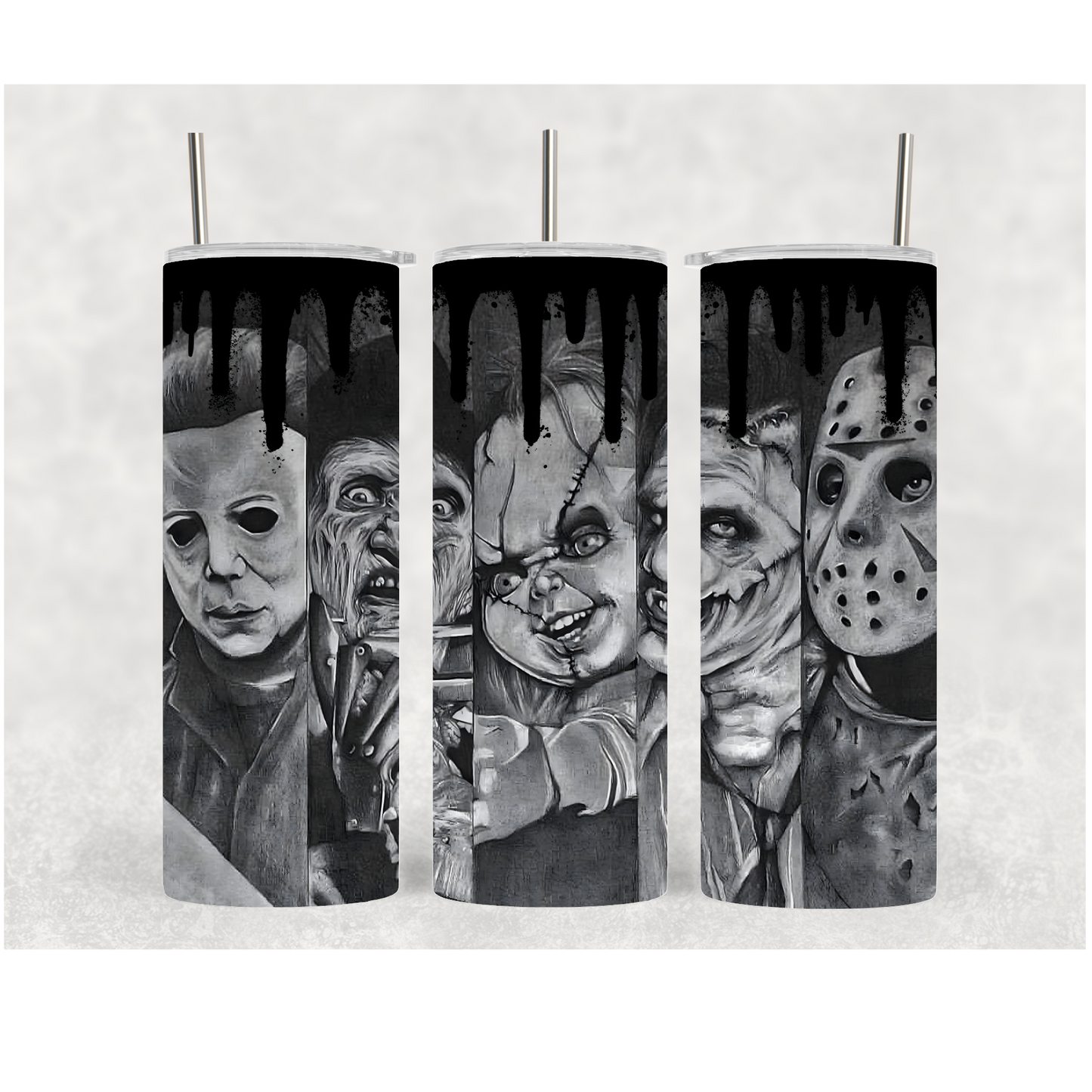 20oz Black Horror Drip