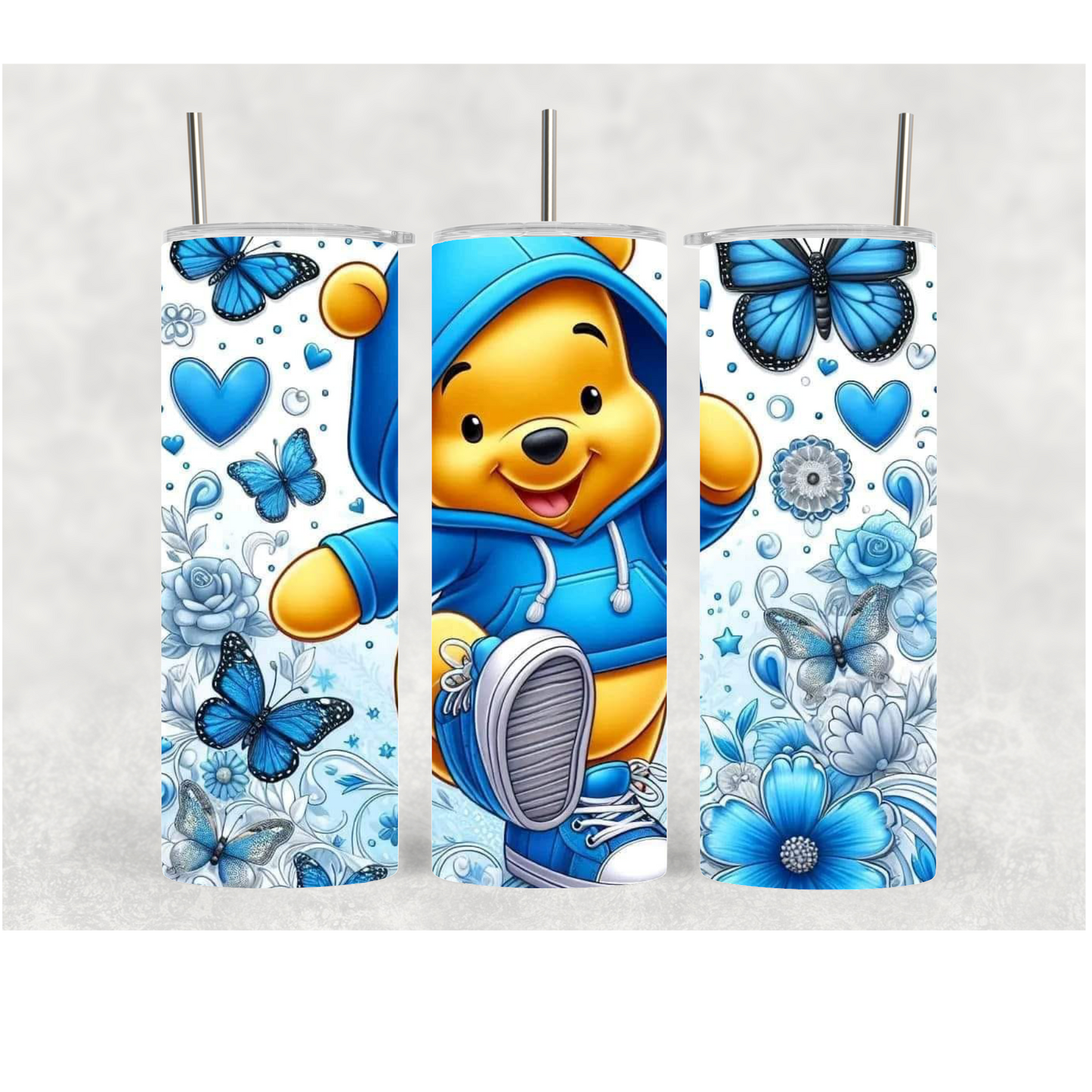 20oz Blue Bear Butterfly