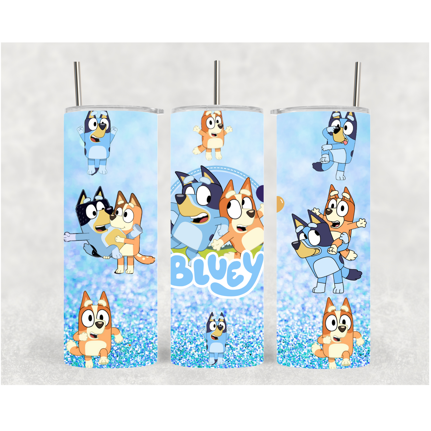 20oz Blue Dog Glitter