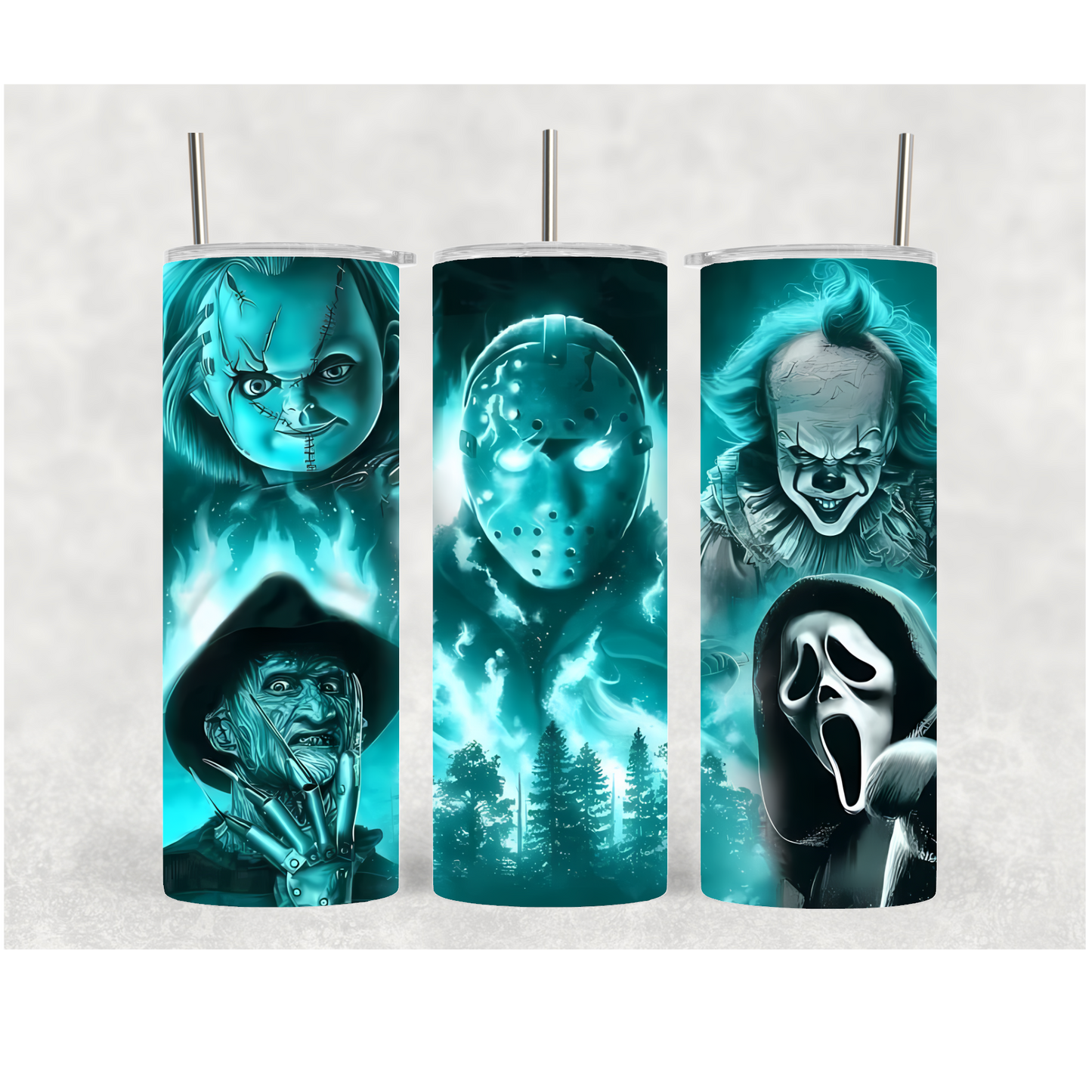 20oz Blue Flame Halloween