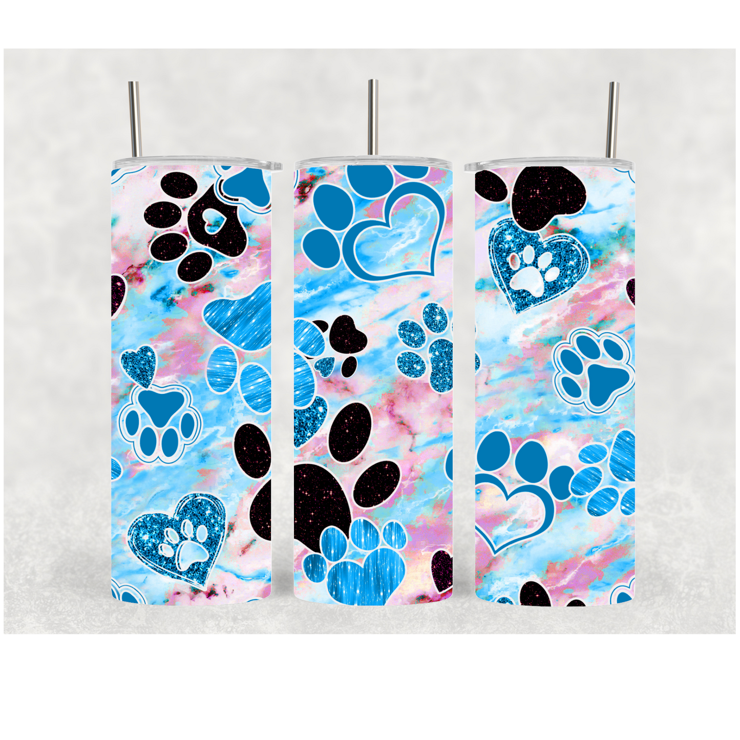 20oz Blue Paw Print