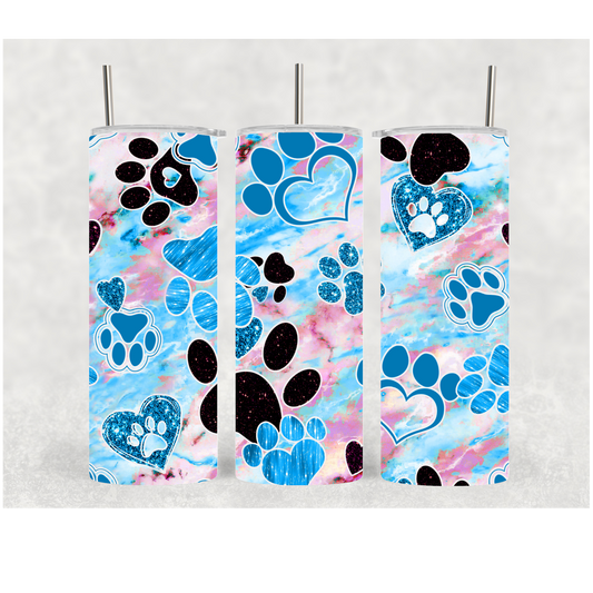 20oz Blue Paw Print