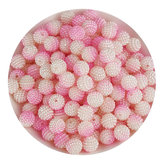 Master Maker Crafts -  Bumpy Beads - Light Pink & White 2 Tone (215 per Bag - 10mm)