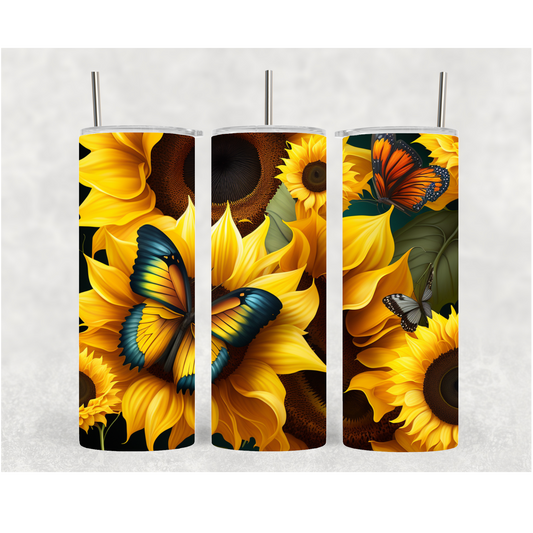 20oz Butterfly Sunflower