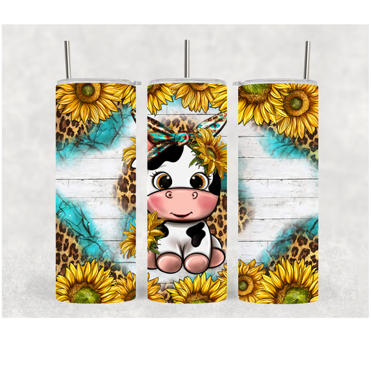 20oz Cartoon Sunflower Cow