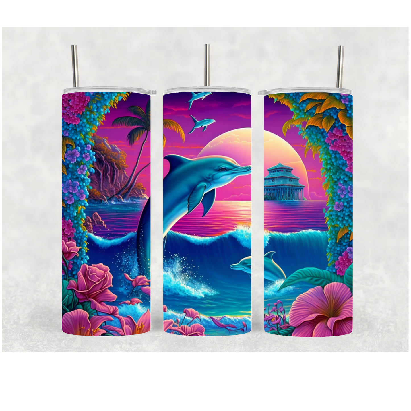 20oz Colorful Dolphin