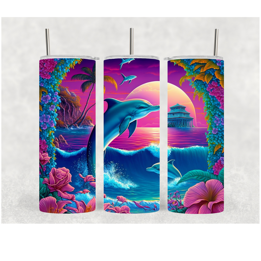 20oz Colorful Dolphin