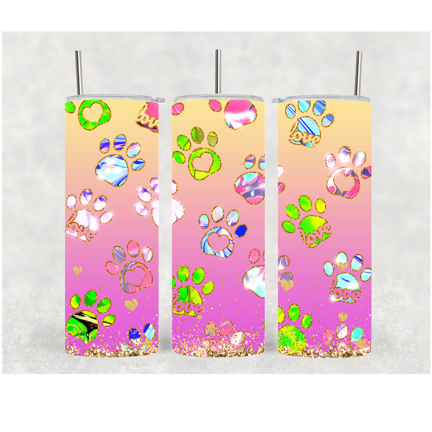 20oz Colorful Paws