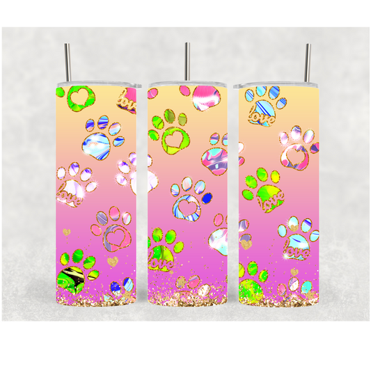 20oz Colorful Paws