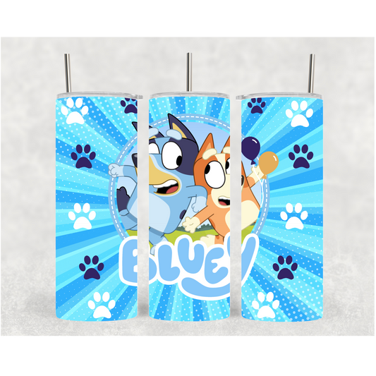 20oz Dog Print Blue Dog