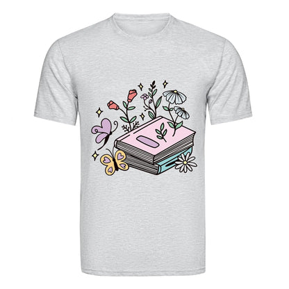 Master Maker Crafts -  DTF Heat Transfer Only - Books Butterflies & Flowers 10" (Shirt/Tote NOT Included)