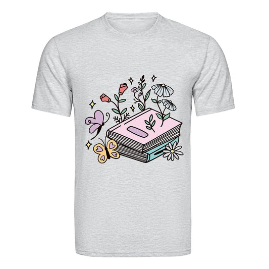 Master Maker Crafts -  DTF Heat Transfer Only - Books Butterflies & Flowers 10" (Shirt/Tote NOT Included)