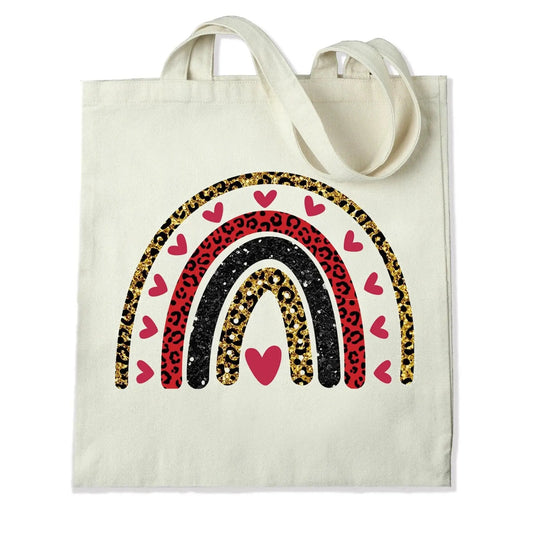 Master Maker Crafts -  DTF Heat Transfer Only - Cheeta Rainbow & Hearts 10" (Shirt/Tote NOT Included)