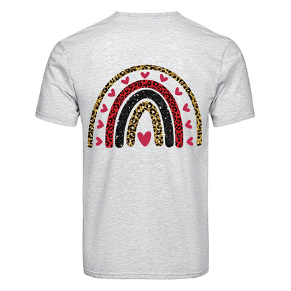 Master Maker Crafts -  DTF Heat Transfer Only - Cheeta Rainbow & Hearts 10" (Shirt/Tote NOT Included)