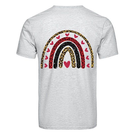 Master Maker Crafts -  DTF Heat Transfer Only - Cheeta Rainbow & Hearts 10" (Shirt/Tote NOT Included)