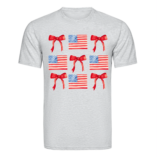 Master Maker Crafts -  DTF Heat Transfer Only - Flags & Bows 10" (Shirt/Tote NOT Included)
