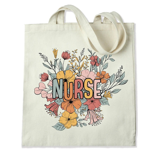 Master Maker Crafts -  DTF Heat Transfer Only - Floral Nurse - 10" (Shirt/Tote NOT Included)