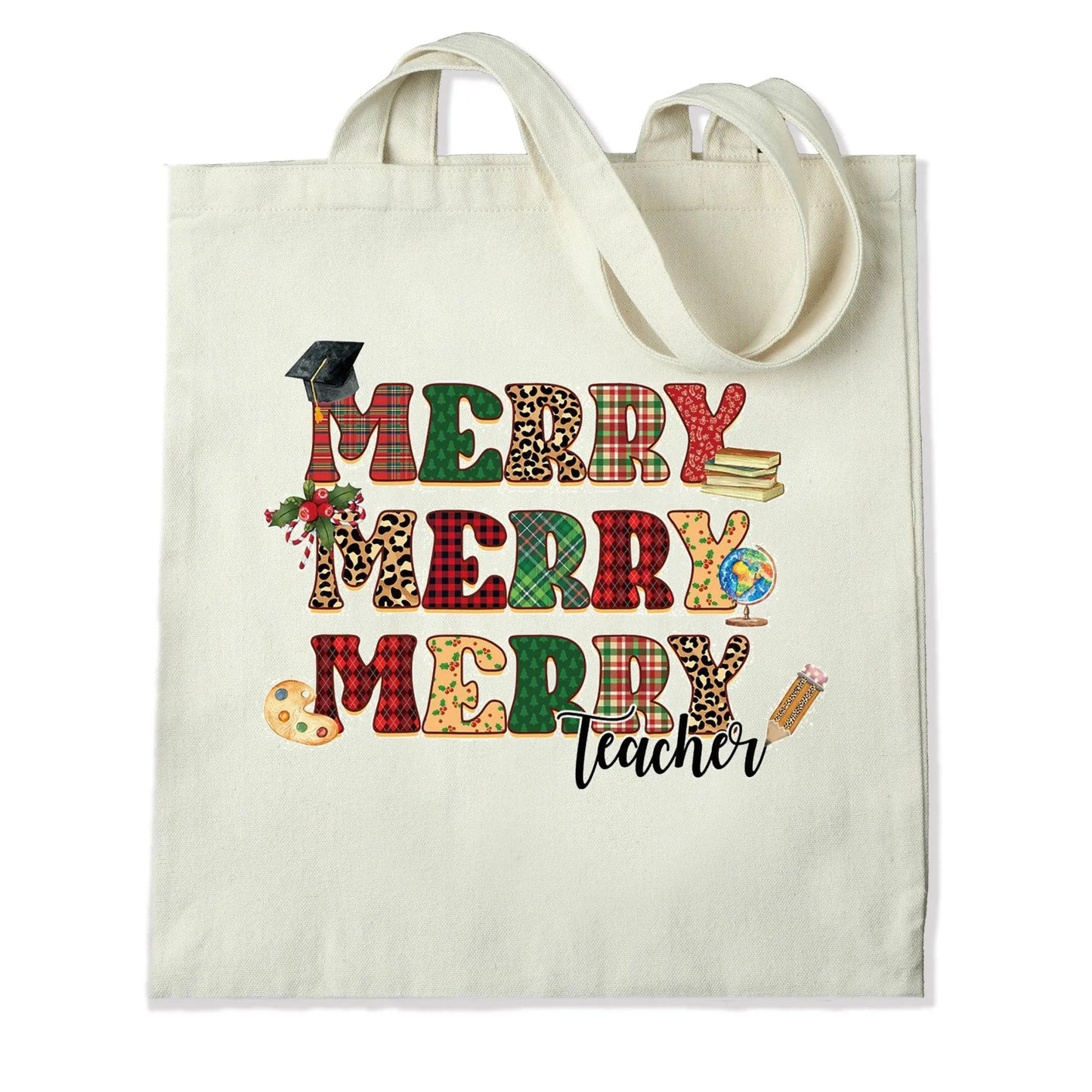 Master Maker Crafts -  DTF Heat Transfer Only - Merry Teacher 10" (Shirt/Tote NOT Included)