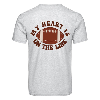 Master Maker Crafts -  DTF Heat Transfer Only - My Heart Football 10" (Shirt/Tote NOT Included)