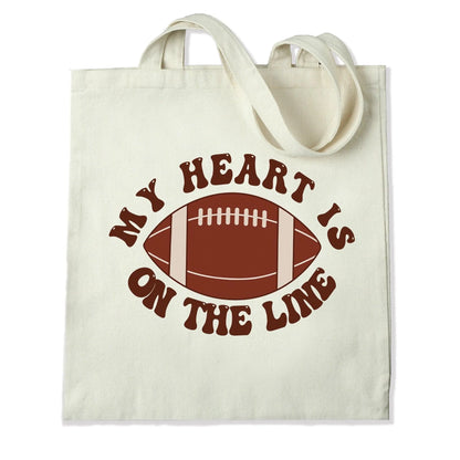 Master Maker Crafts -  DTF Heat Transfer Only - My Heart Football 10" (Shirt/Tote NOT Included)