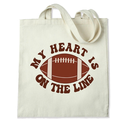 Master Maker Crafts -  DTF Heat Transfer Only - My Heart Football 10" (Shirt/Tote NOT Included)