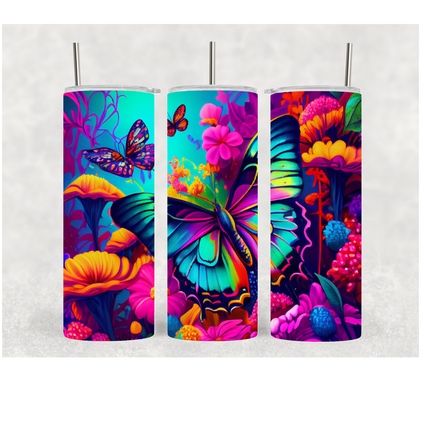 20oz Florescent Butterfly