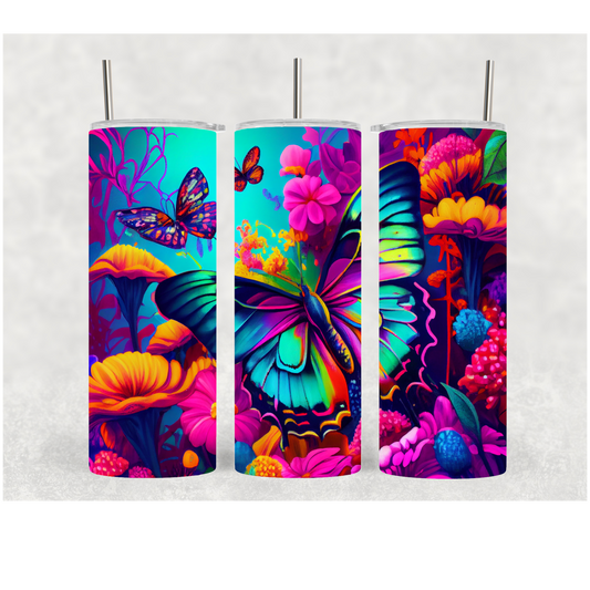 20oz Florescent Butterfly