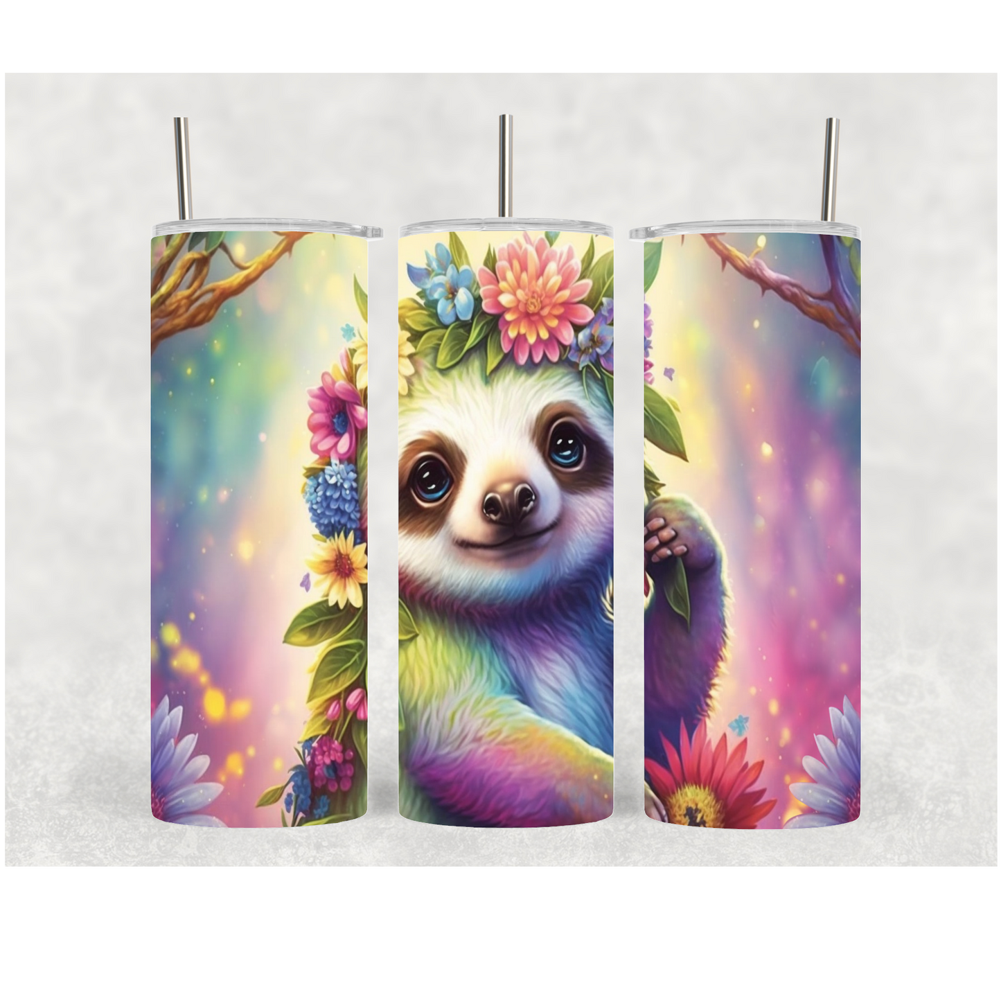 20oz Flower Sloth