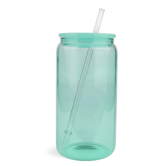 Master Maker Crafts -  16 oz Glass Can Single Wall - Mint Green