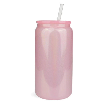 Master Maker Crafts -  16 oz Glass Can Single Wall - Shimmer Light Pink