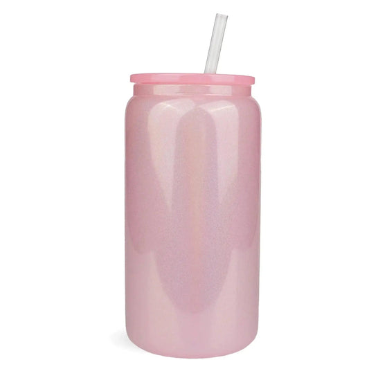 Master Maker Crafts -  16 oz Glass Can Single Wall - Shimmer Light Pink
