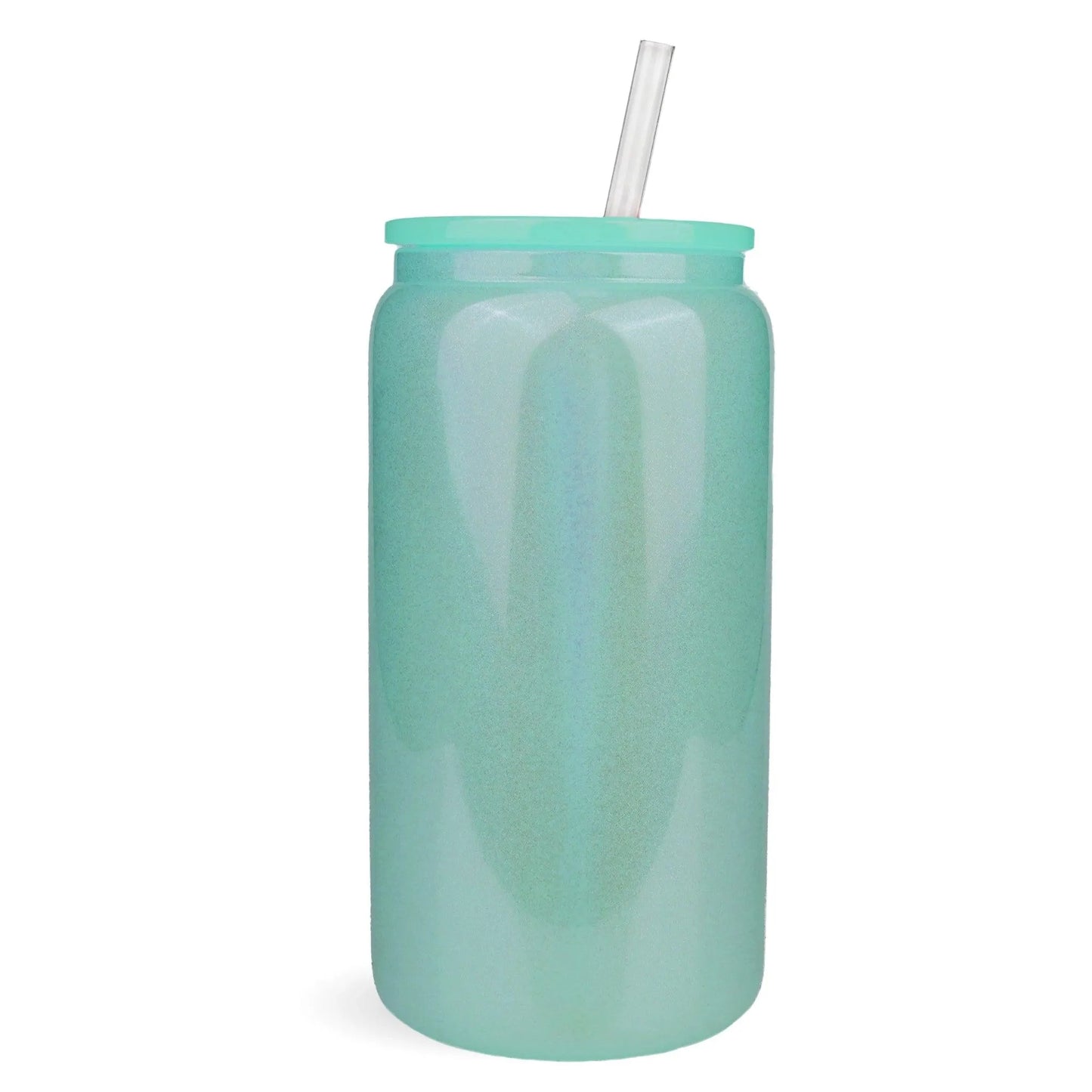 Master Maker Crafts -  16 oz Glass Can Single Wall - Shimmer Mint Green