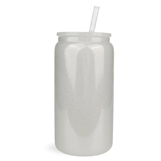 Master Maker Crafts -  16 oz Glass Can Single Wall - Shimmer White