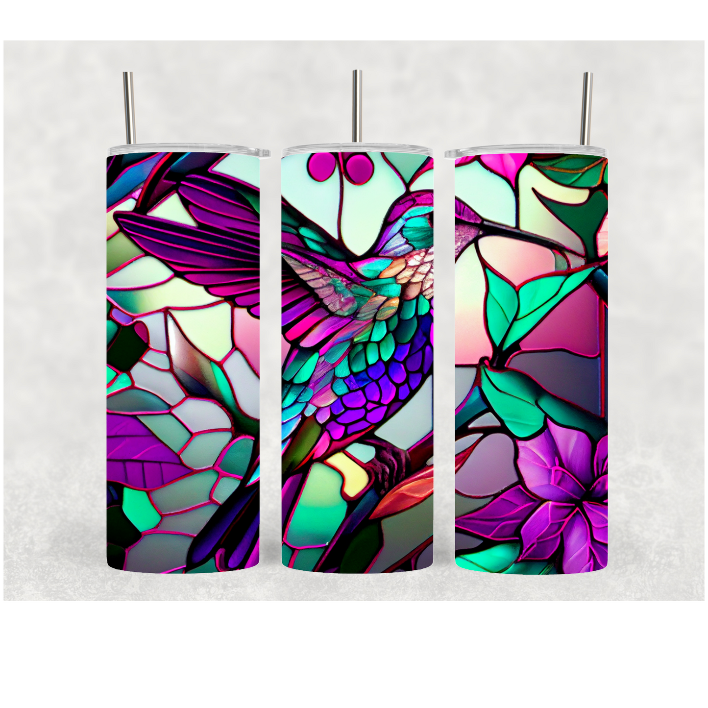 20oz Glass Hummingbird