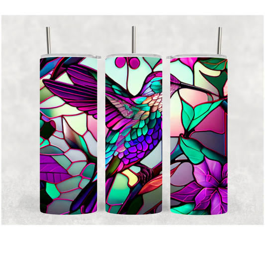 20oz Glass Hummingbird