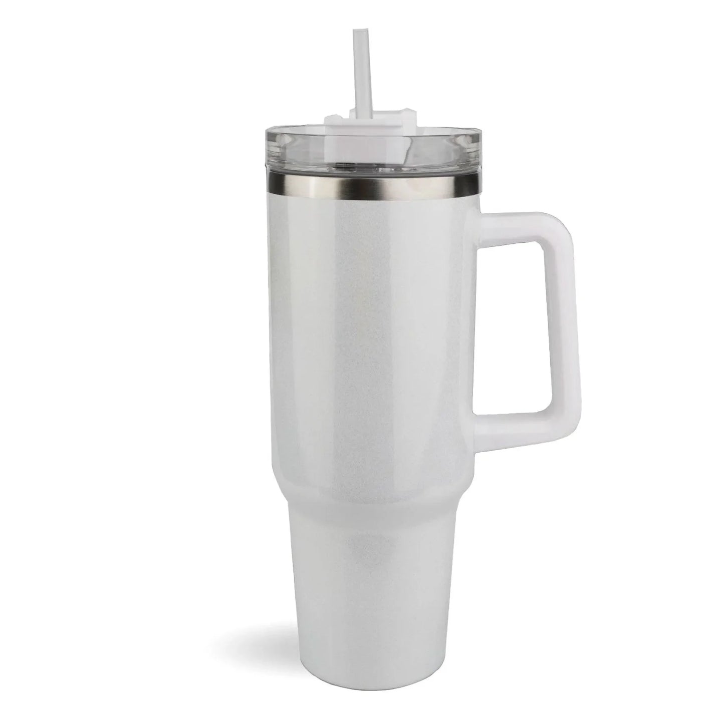 Master Maker Crafts -  40 oz Handled Tumbler Shimmer - White