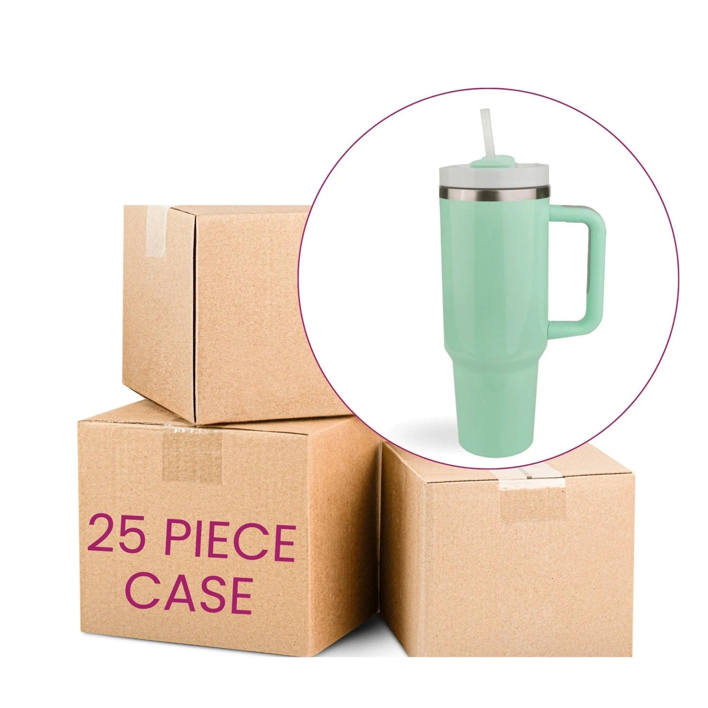 Master Maker Crafts -  40 oz Handled Tumbler Standard Glossy - Mint