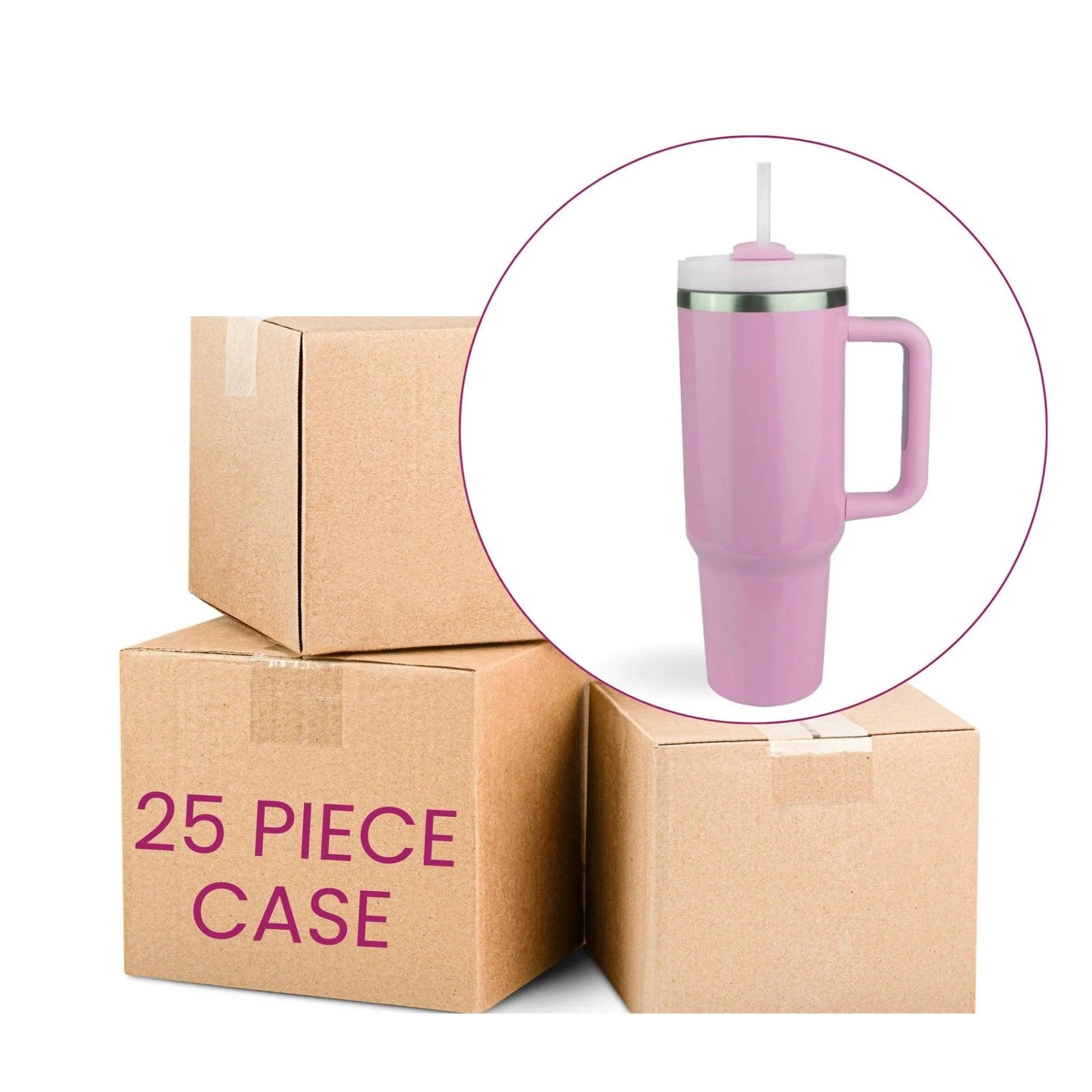 Master Maker Crafts -  40 oz Handled Tumbler Standard Glossy - Pink