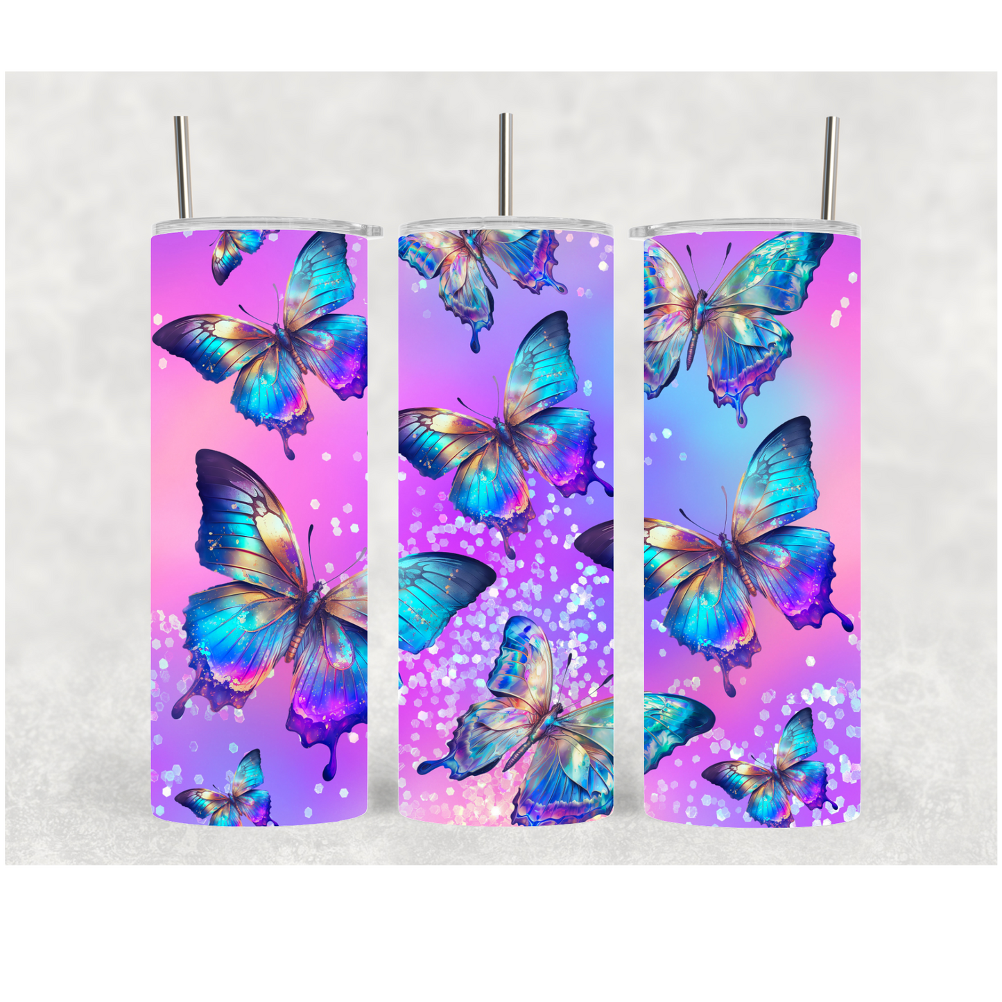 20oz Holographic Butterfly
