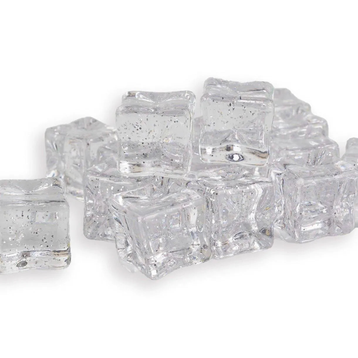 Master Maker Crafts -  Ice Cubes with Glitter - Clear (10 Cubes - 18mm)