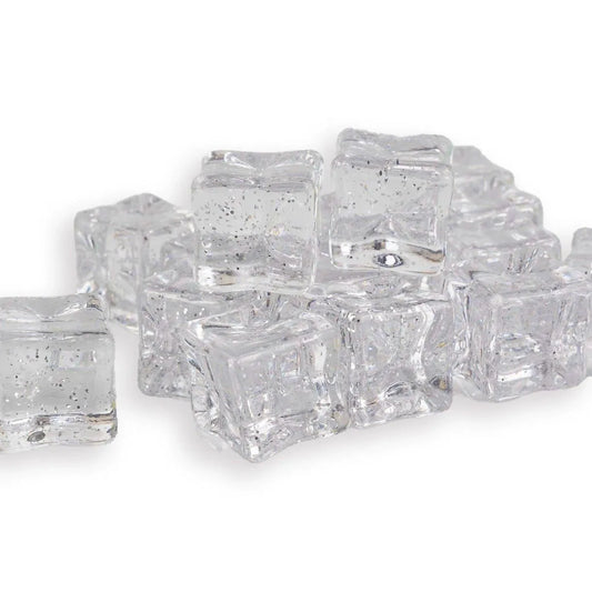 Master Maker Crafts -  Ice Cubes with Glitter - Clear (10 Cubes - 18mm)