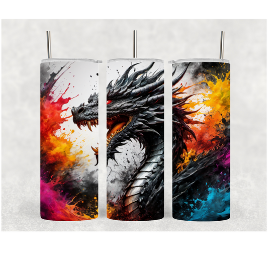 20oz Ink splash Dragon