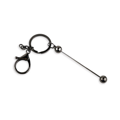 Master Maker Crafts -  Keychain Beadable with Lobster Claw - Black Gloss